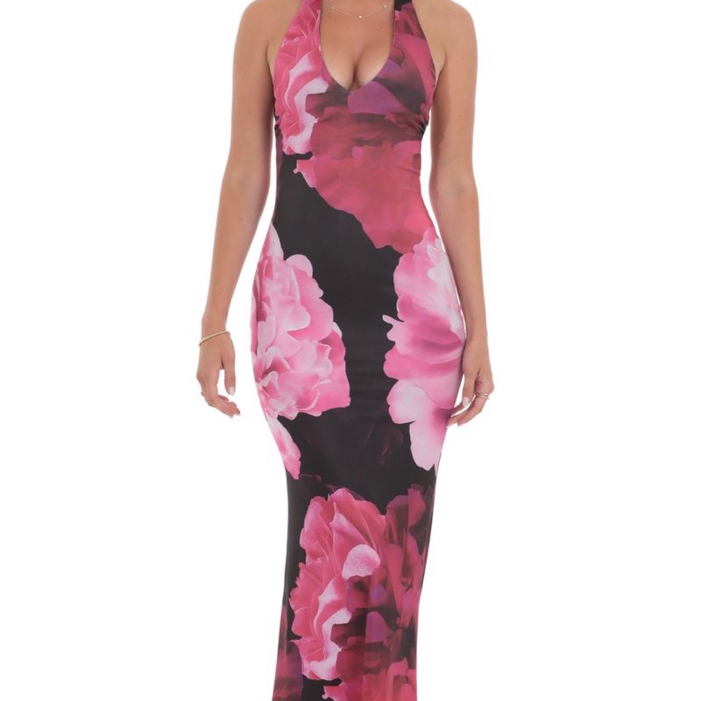 Princess Polly Pink Halter Bodycon Maxi Dress